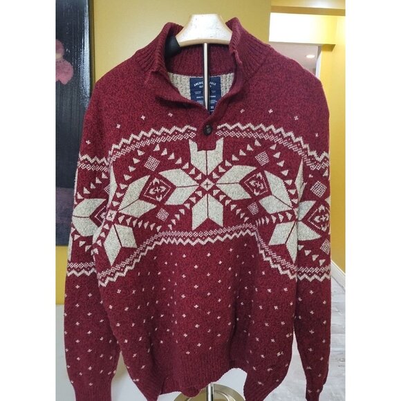 American Eagle Outfitters Other - Men's American Eagle Cotton Blend 1/4 Button Sweater XL